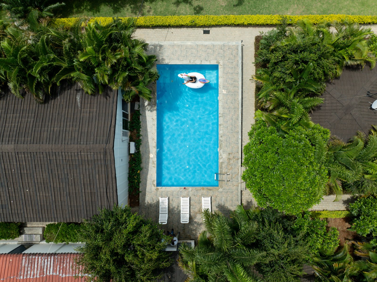 Aerial view of the private pool at Lush Resorts
